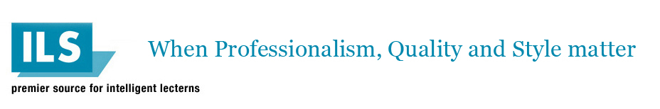 ILS your premier source for intelligent lecterns header, depicting the logo and the text When Professionalism, Quality and Style matter.