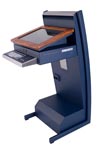 ILS 20S. 20&rdquo; SAW touch screen, built in mini PC, pivots for height and tilt adjustment, floor-standing system. Special curved style. Doubles as kiosk. Designed and made in the Netherlands.